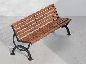 Металлическая скамья со спинкой