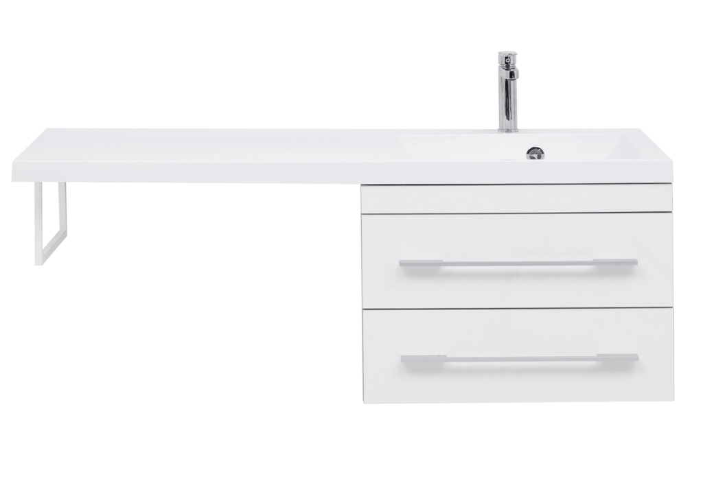Тумба с раковиной Aquanet Верона 120 R белый (подвесная, 2 ящика) 0017666700239568 - Вид №2