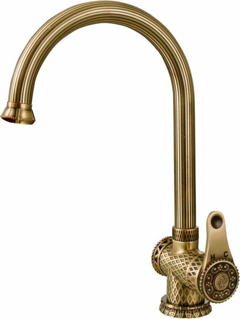 Смеситель ZorG Antic A 407K-BR для кухонной мойки, бронза