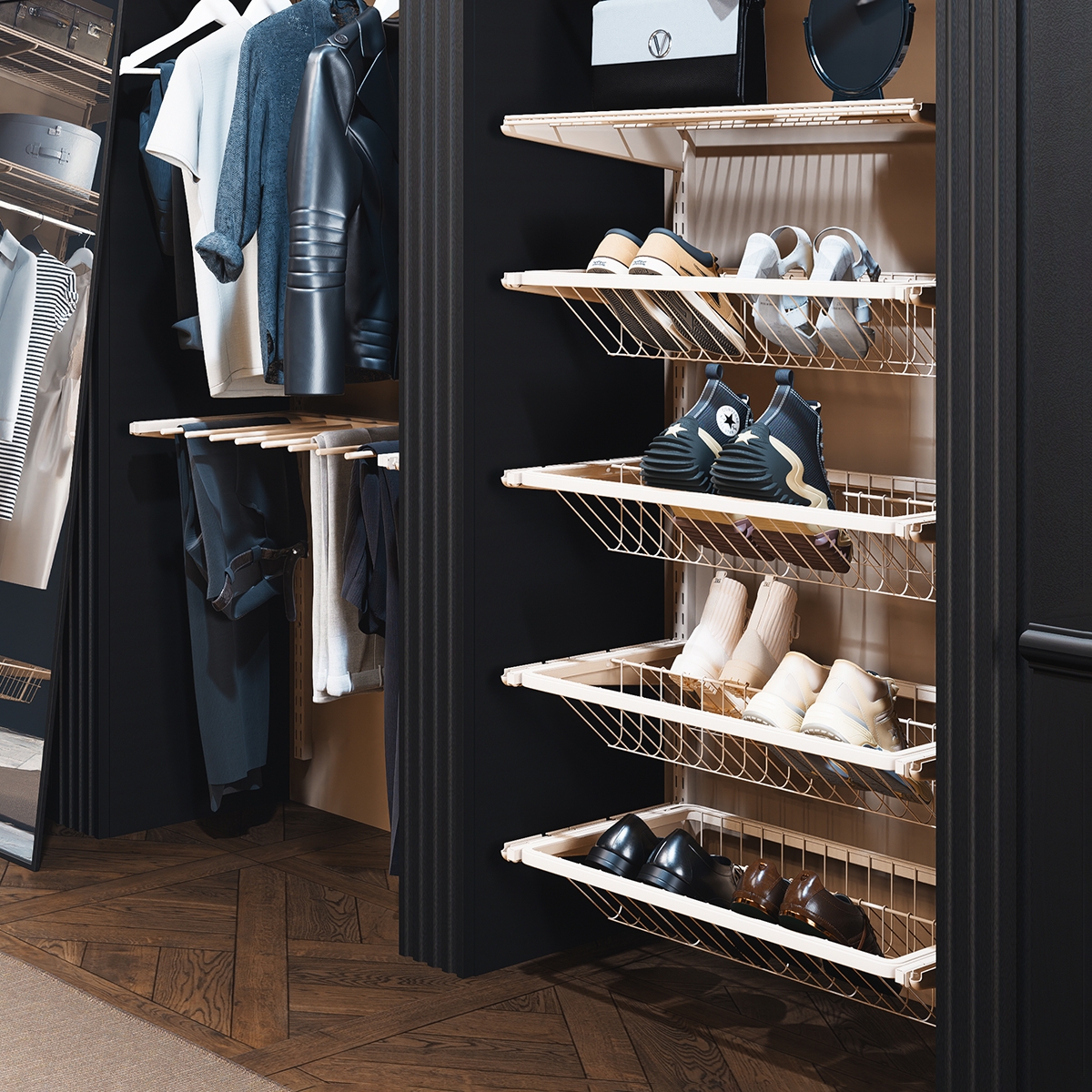 Выдвижная обувница , 410x555 мм, магнолия LJPS0435 Public Steel Россия  - Вид №2