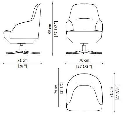 Paolo Castelli Кресло из нубука с 4-мя спицами и подлокотниками Venice sun-id-1416990 - Вид №5