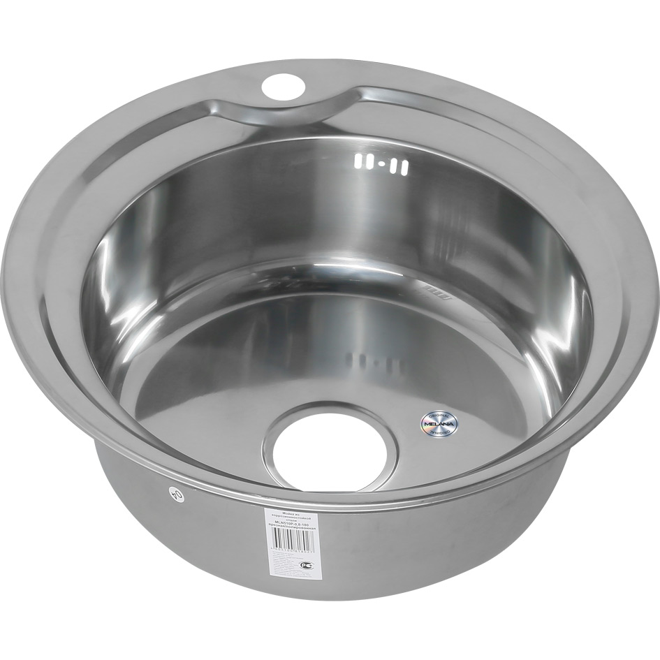 Мойка 510 MELANA 0,8/180 врезная круглая с сифоном (001/2 *13) 001/2 (*13)