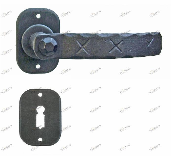 Galbusera Ручка из кованого железа на розетке с накладкой Seefeld 23 