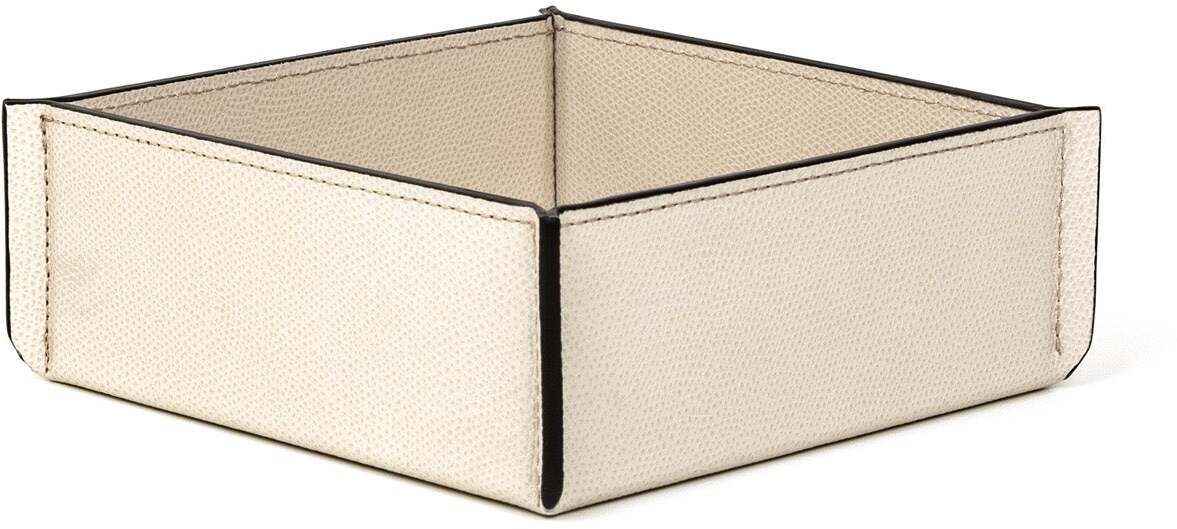 Leslie Valet Поднос - 16X16XH6 см / зернистая кожа_верблюжья