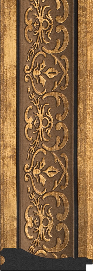 BY 4034 Зеркало с гравировкой в багетной раме - вензель бронзовый 101 mm EVOFORM Exclusive-G - Вид №3