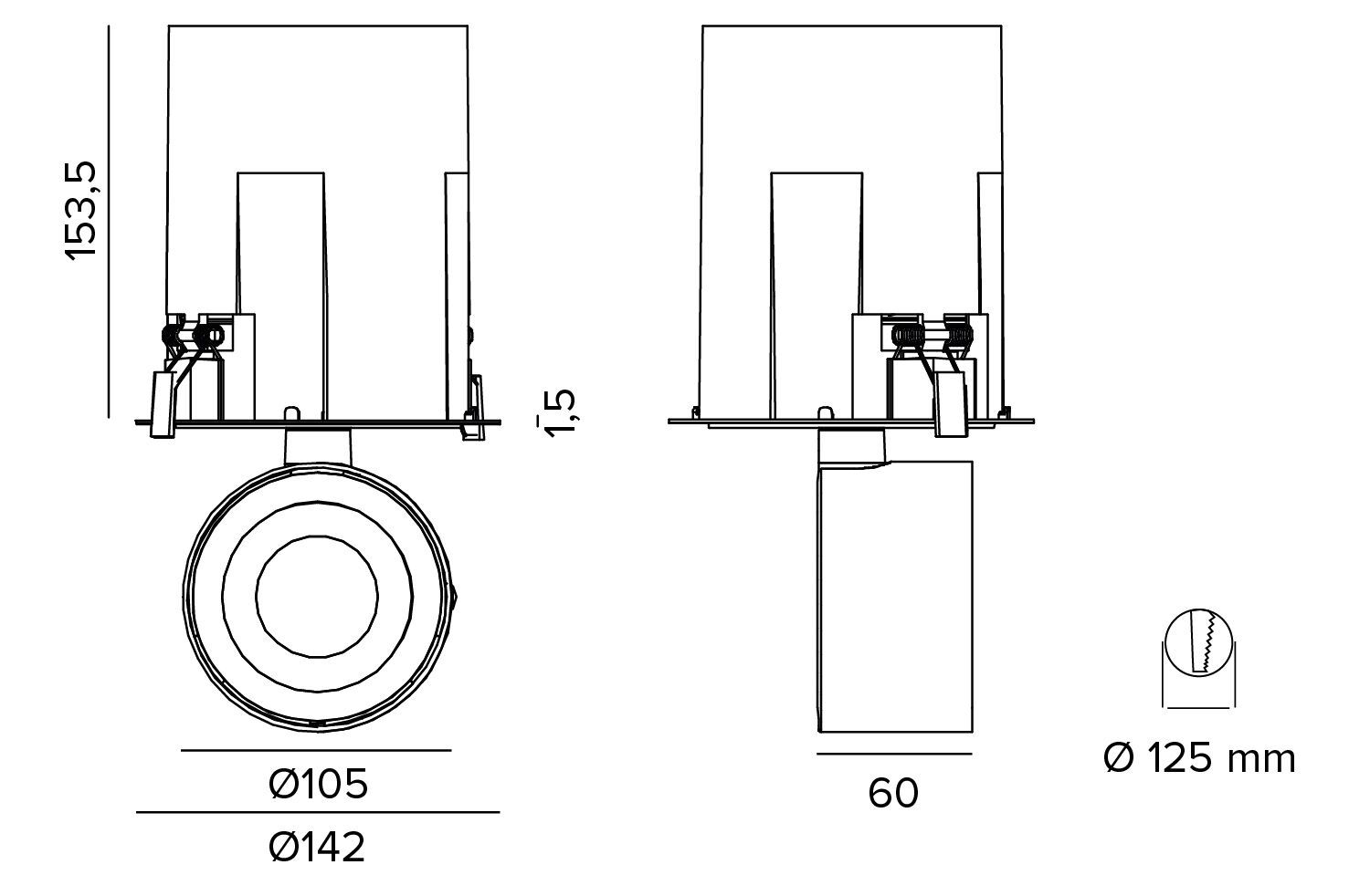 Регулируемый встраиваемый прожектор TARGETTI Zeno ARCH-00126051 - Вид №3