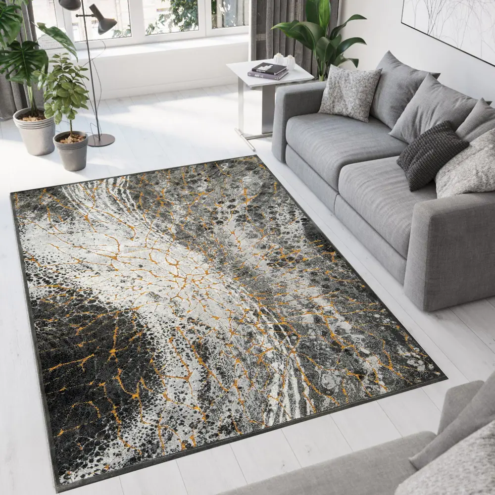 Ковер вискоза Рим 809X 120x180 см цвет черный CTIM STLM-2112781