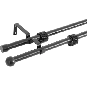 Карниз двухрядный раздвижной d19/16 мм шар 160-320 см цвет черный