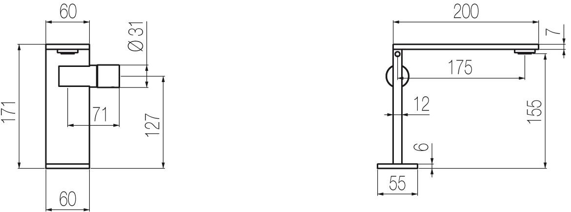 Radomonte Смеситель для раковины, однорычажный, настольный, из нержавеющей стали Aico Aic2 - Вид №3