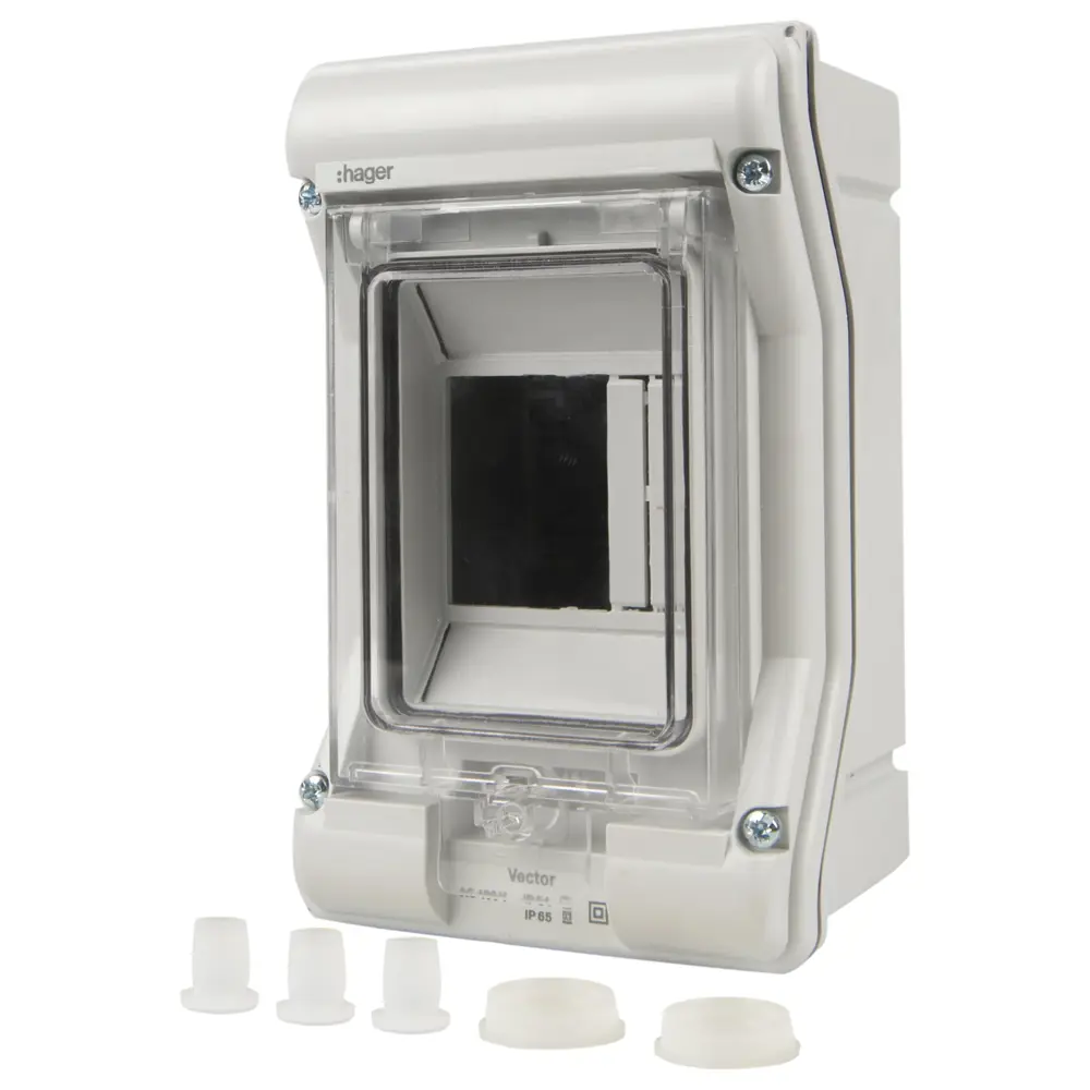 Щит распределительный навесной Hager Vector VS103TD 3 модуля IP65 пластик STLM-2169993 - Вид №2
