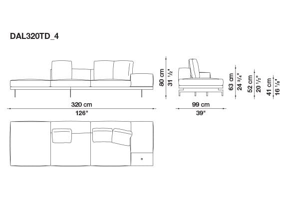 3-местный тканевый диван с полуостровом B&B Italia док ARCH-00061121 - Вид №9