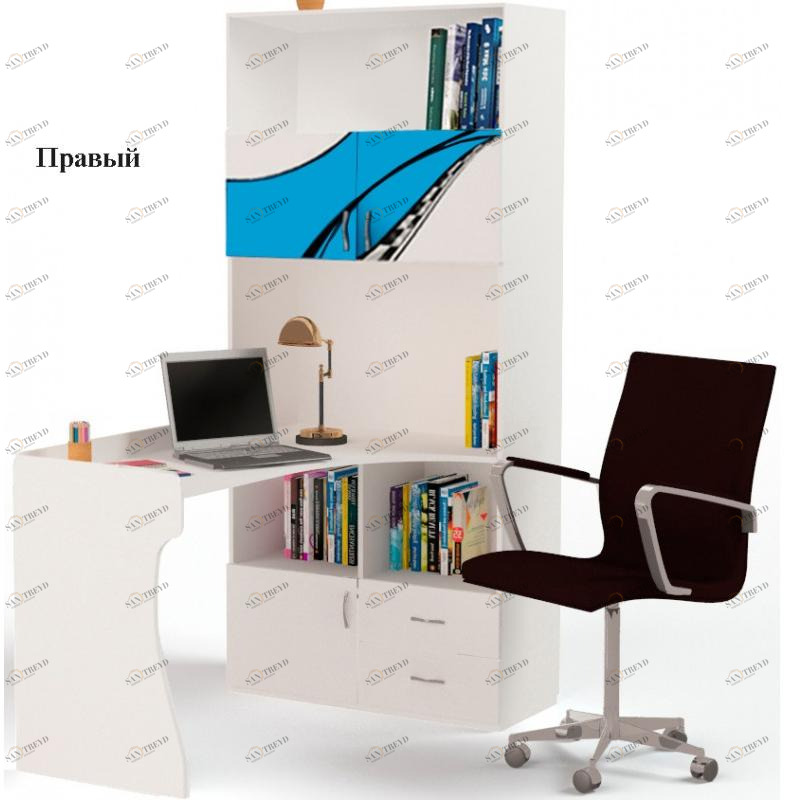 Стол-стеллаж ABC-KING La-Man, правый голубой 4631148150966