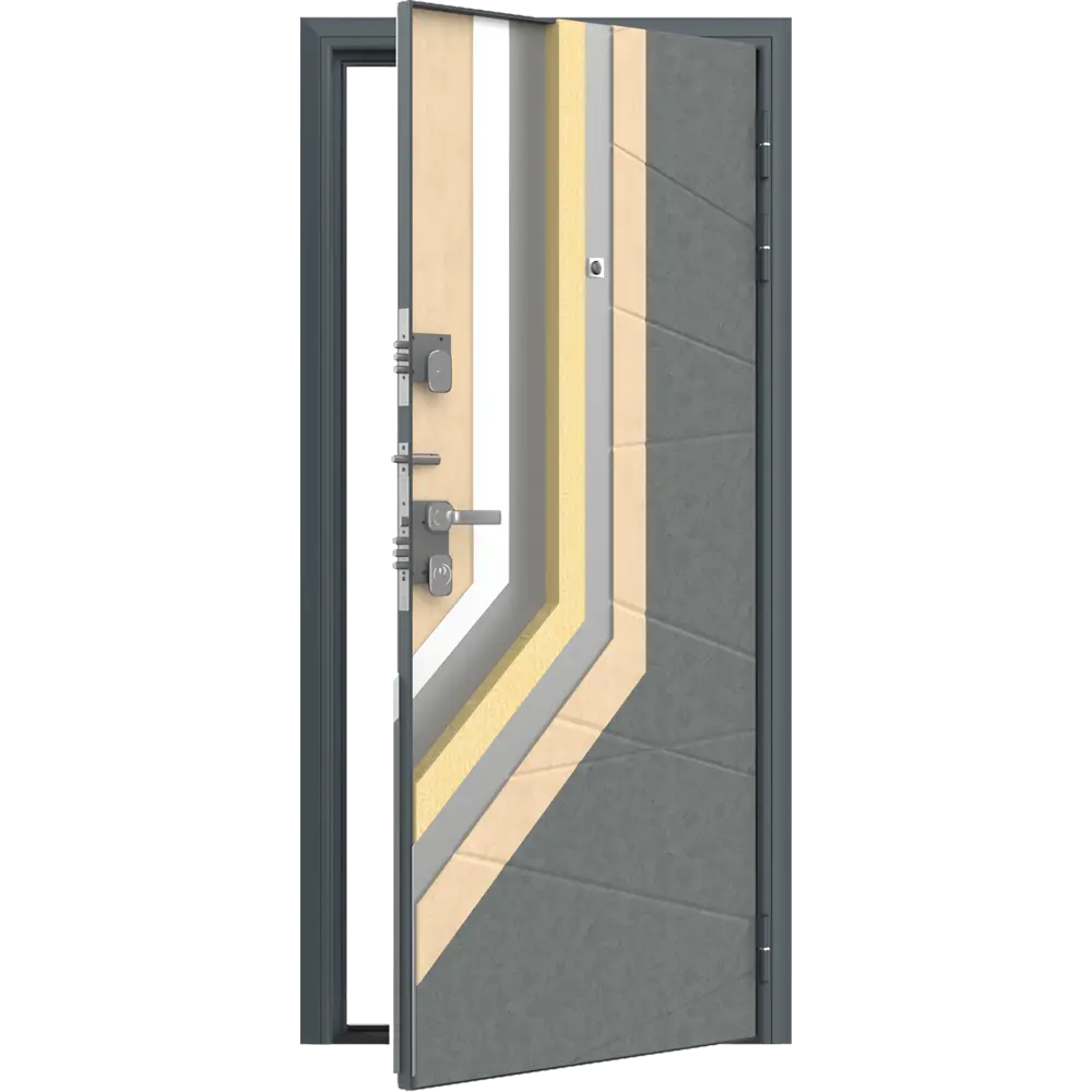 Дверь входная металлическая Премиум Плюс 99x205 см правая роял вуд белый DOORHAN STLM-2142070 - Вид №3