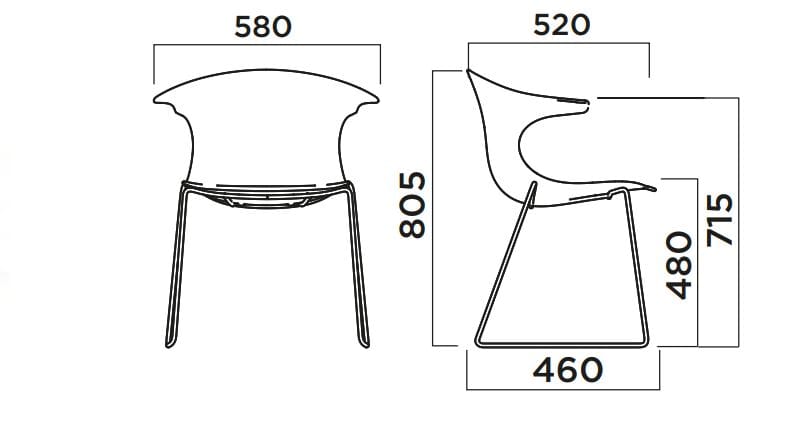 Штабелируемый стул из полипропилена с подлокотниками Infiniti Loop Mono ARCH-00145499 - Вид №10