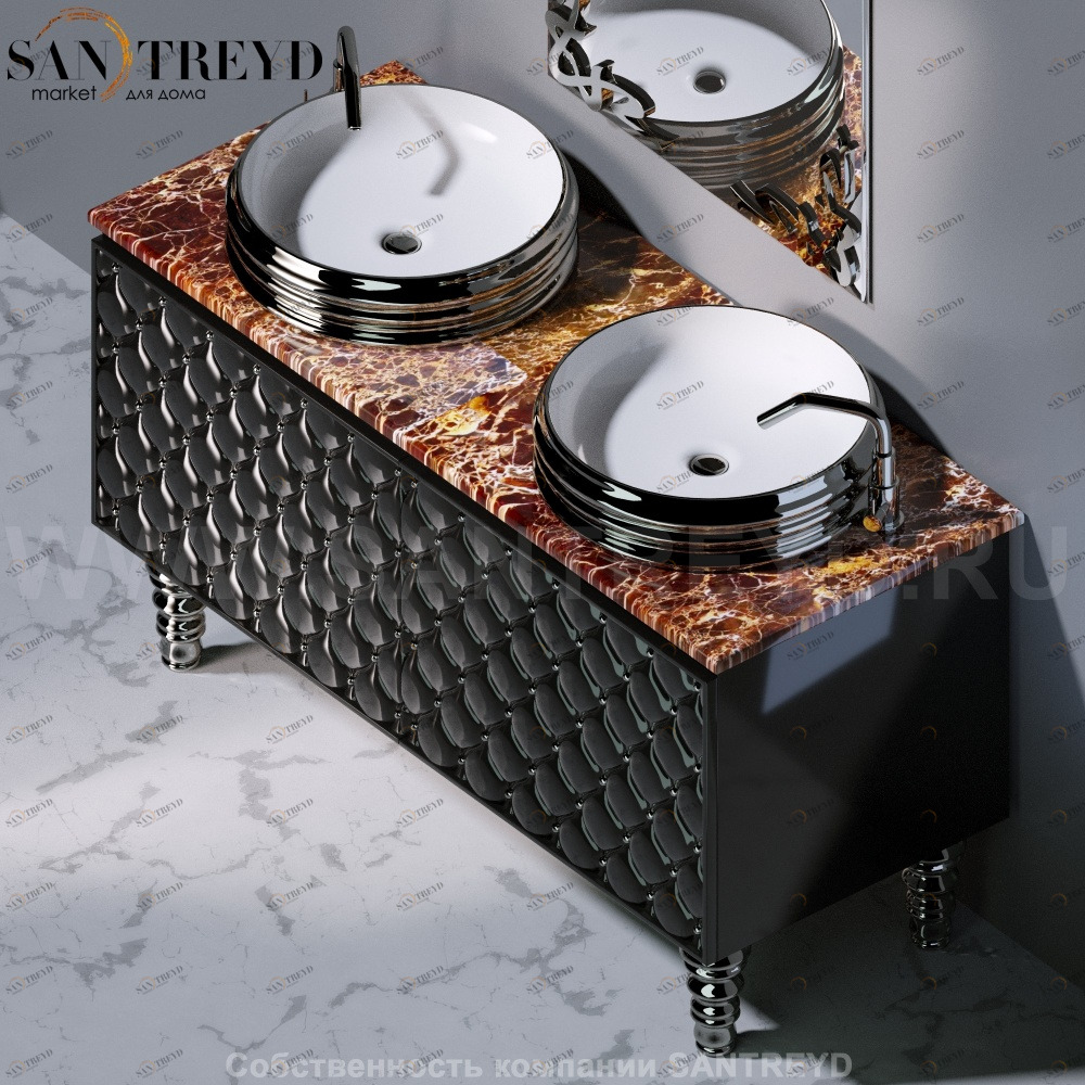 T291L140.EM Столешница для тумбы C291M2L140 коричневый мрамор A. e T. Italia CLASS AeT ITALIA GLASS