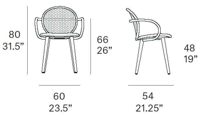 Стул из ротанга с подлокотниками EXPORMIM Loop ARCH-00078221
