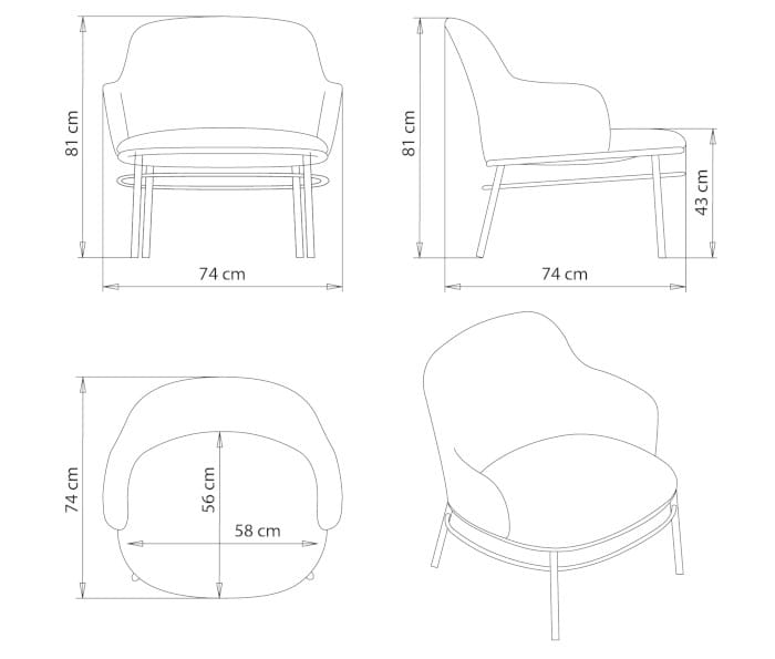 Тканевое кресло с подлокотниками Et al Agami ARCH-00143129 - Вид №4