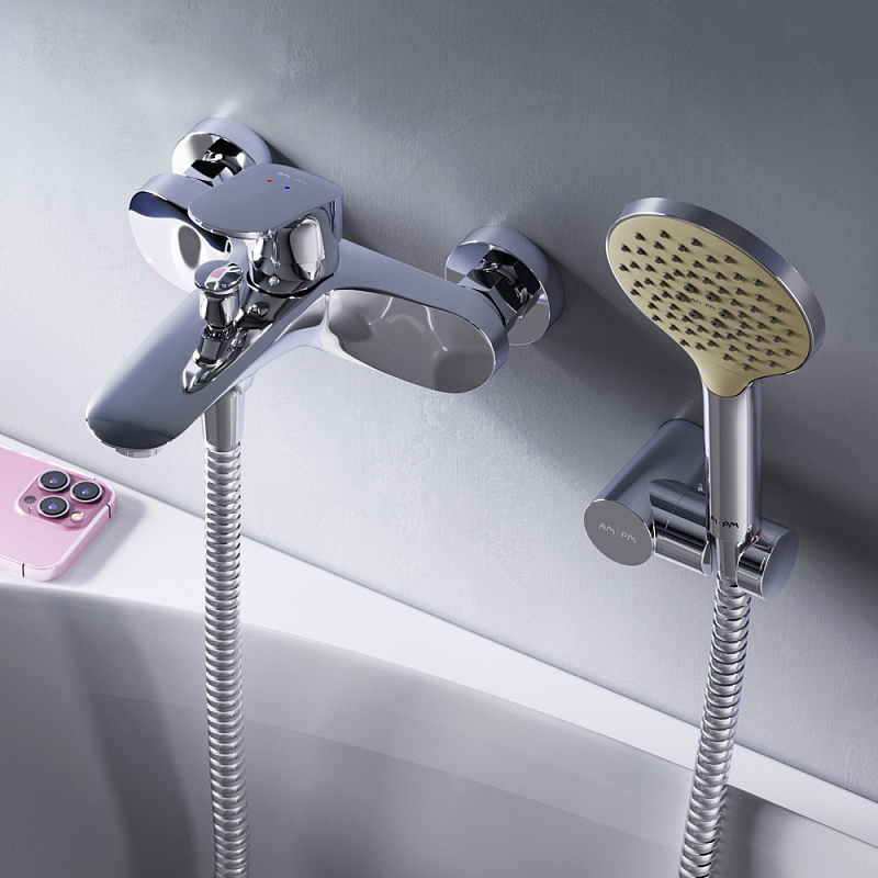 F8015000 смеситель д/ванны/душа душ.набор хром шт. AM.PM Like - Вид №1