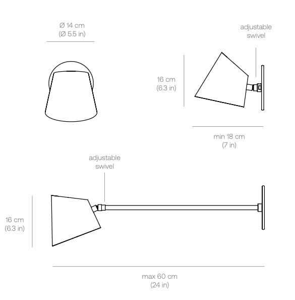 Регулируемая алюминиевая настенная лампа Darmes Hartau ARCH-00087420 - Вид №13