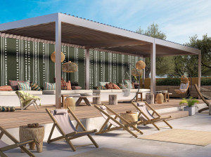 Самонесущая биоклиматическая пергола из алюминиевой фольги