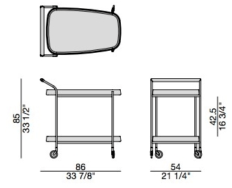 Porada Тележка для еды из ореха каналетта Twenty sun-id-1480625 - Вид №7