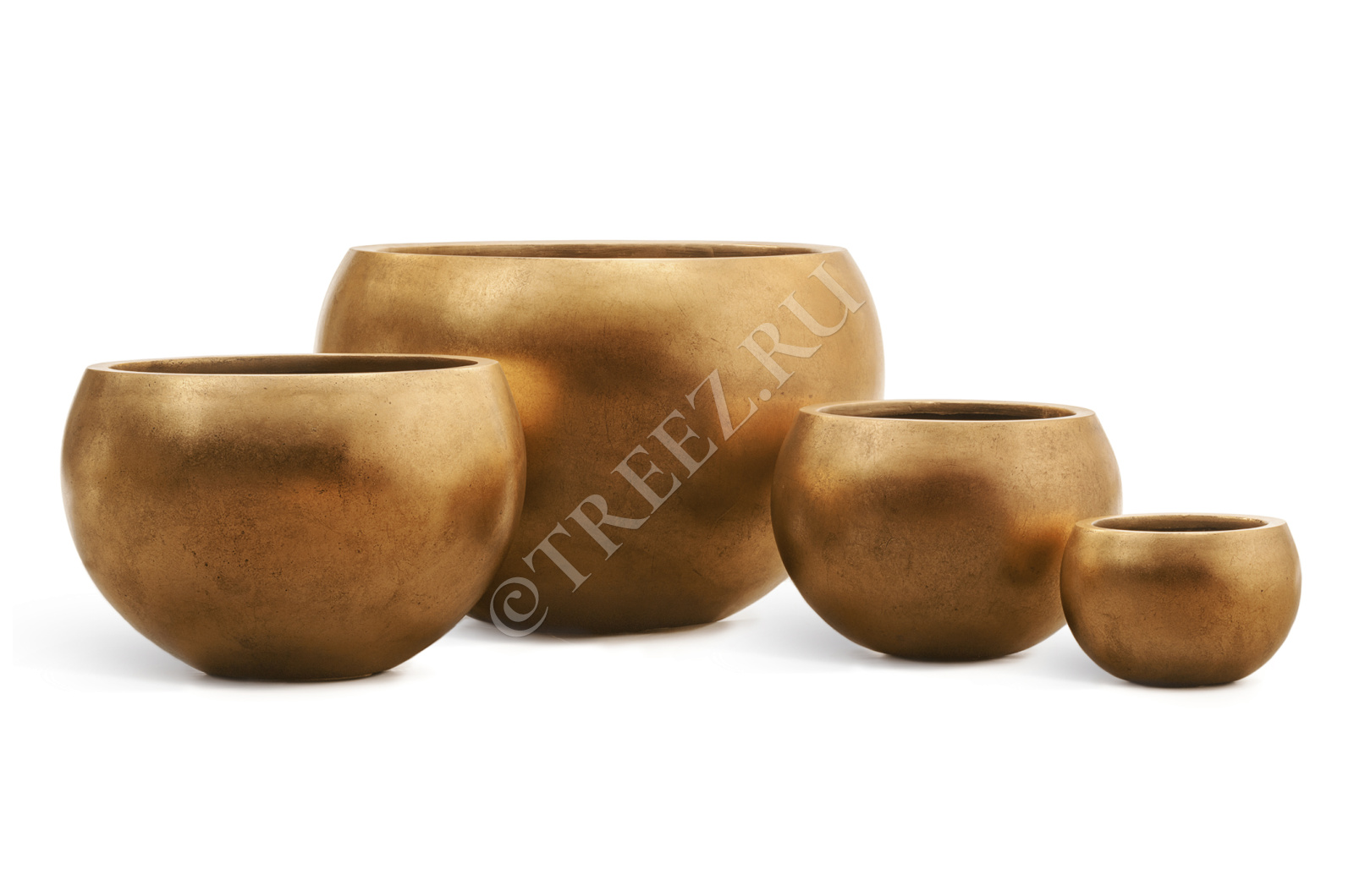 41.3318-04-016-GLD-57 Кашпо  Effectory - серия Metal - Полусфера - Сусальное золото Цветочная коллекция  - Вид №6