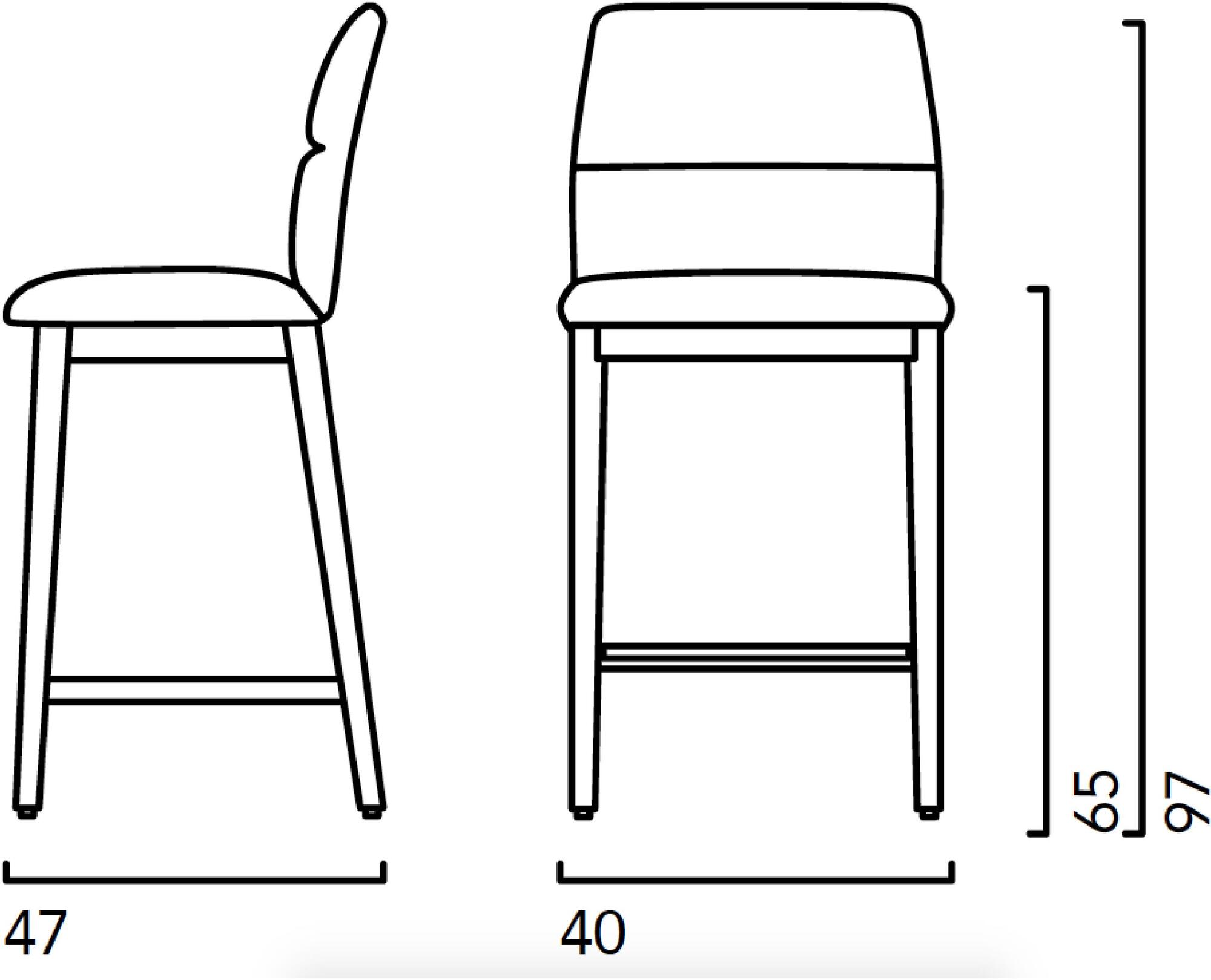 Crassevig Высокий табурет из ткани со спинкой Aura sun-id-1511465 - Вид №3
