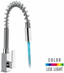 Remer Rubinetterie Смеситель для кухни на столешницу с ручным душем на одно отверстие Gourmet Qr 75 s