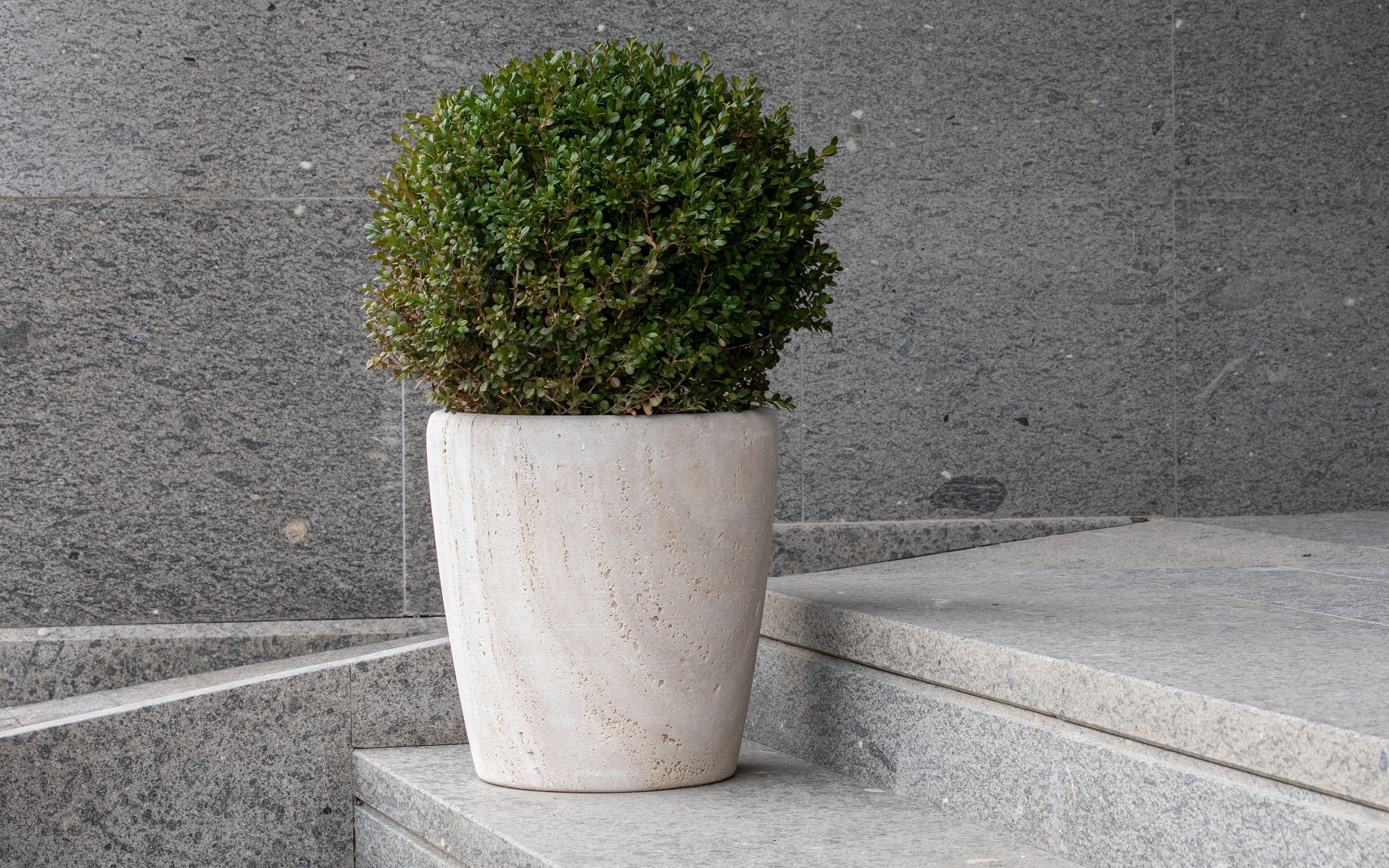 Травертин круглый садовый горшок VELTHA® Atrium ARCH-00151490 - Вид №2