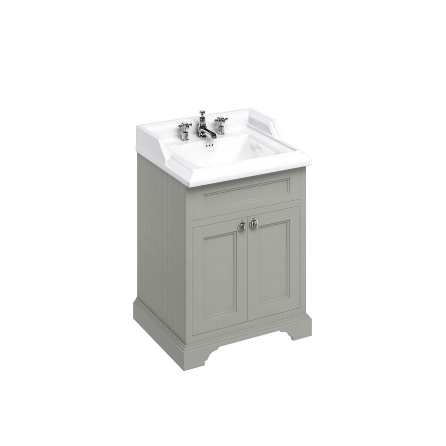 Burlington Отдельностоящий блок 65 с дверьми и классической раковиной Classic Grey с 1 отверстием под смеситель Раковина FF8G_B15 1TH  - Вид №6