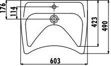 BD060-00CB00E-0000 Раковина для инвалидов 50*60 Creavit  - Вид №8