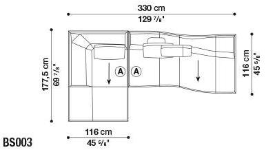 B&B Italia Модульный угловой диван из ткани Bend sun-id-1444225 - Вид №25