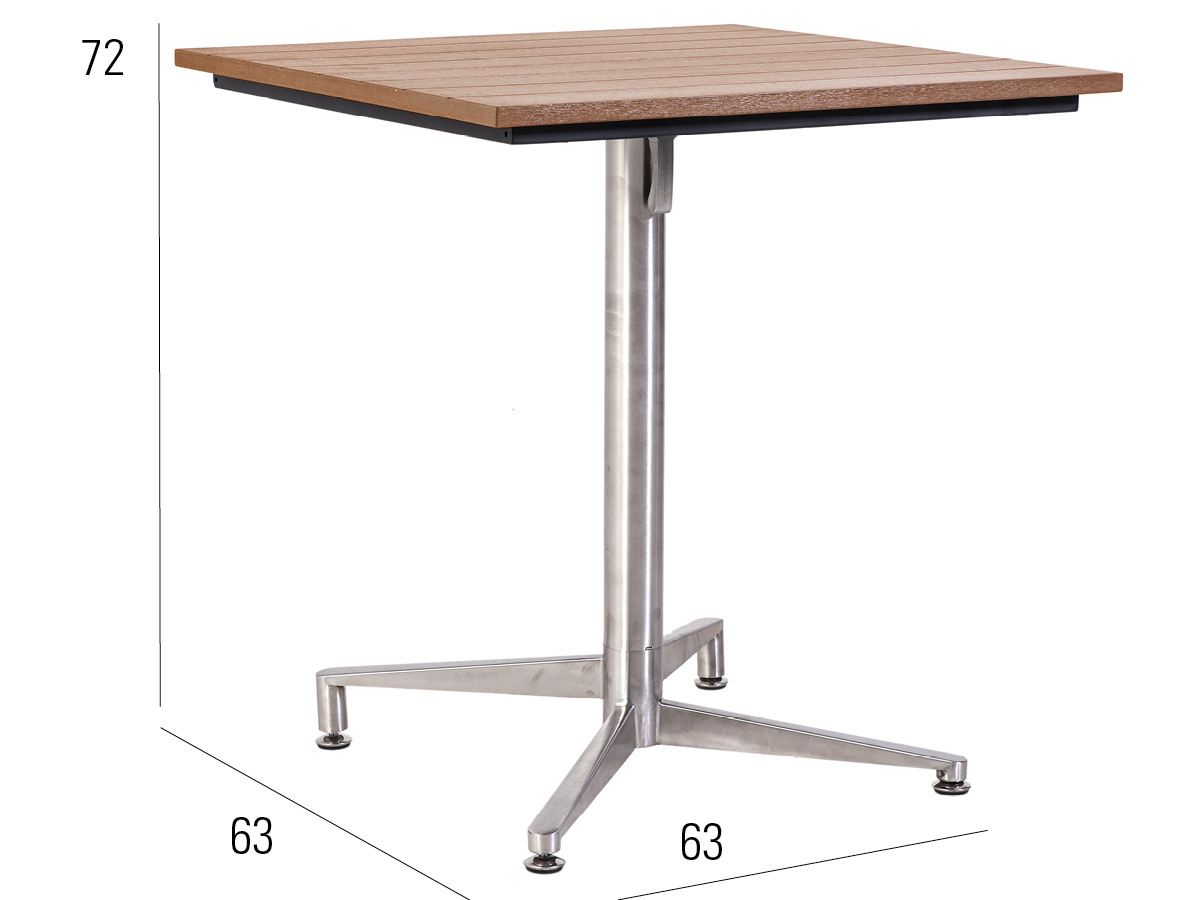 76.00.0073 Стол Победы Tradition Resysta sumatra 70 × 70 + каркас стола складной из нержавеющей стали Mbm Victory - Вид №1