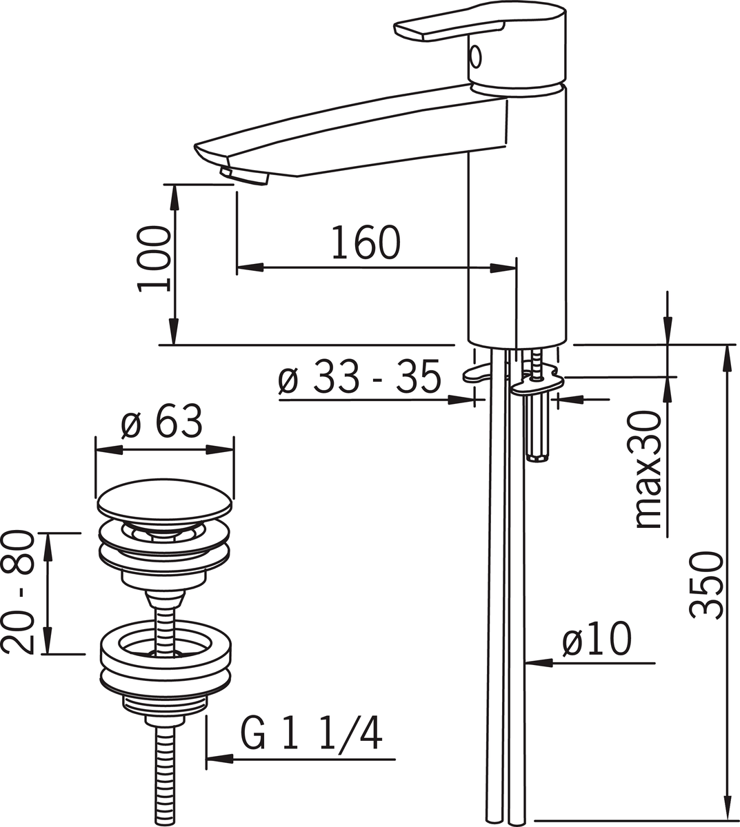 Oras 2805 Смеситель для умывальника 2805 Cubista Хром  - Вид №3