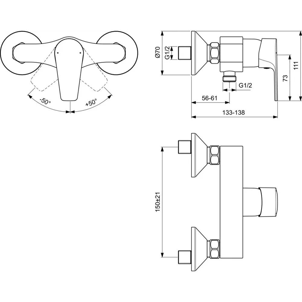 Смеситель для душа Ideal Standard Esla однорычажный цвет хром 81898952 STLM-2095697 - Вид №8