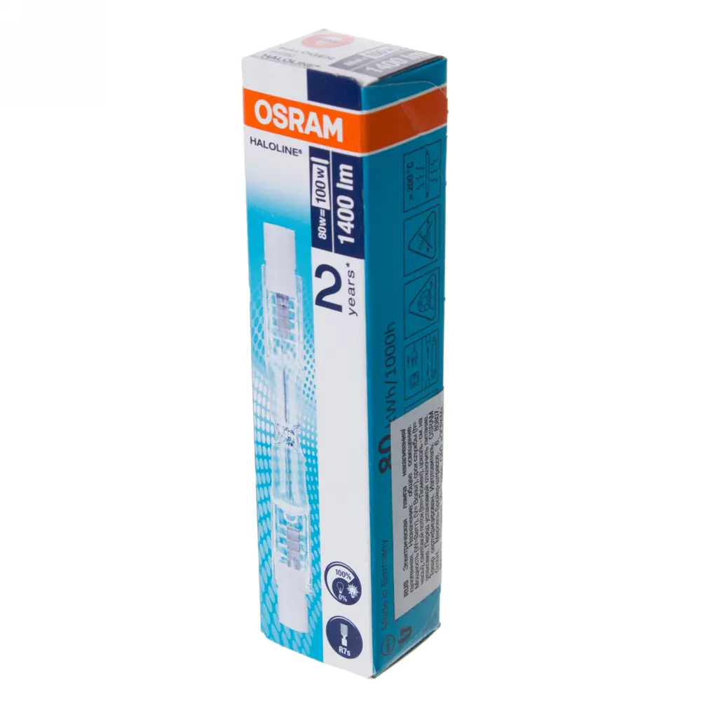 Лампа галогенная Osram R7s 80 Вт свет тёплый белый 14226107 STLM-2001530  - Вид №1