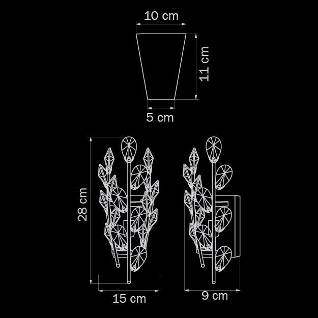 Бра Lightstar Isabelle 791612 LIGHTSTAR ФЛОРИСТИКА 077956 Золото;прозрачный  - Вид №1