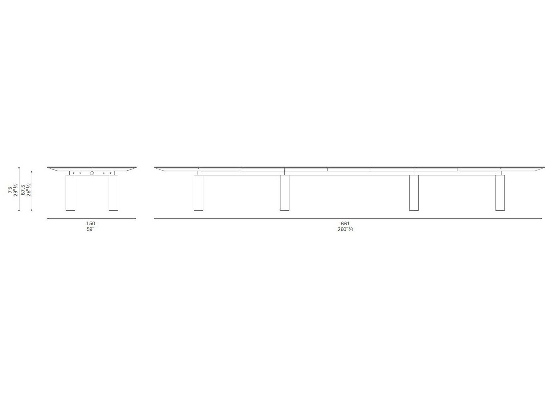 Прямоугольный стол для совещаний с системой люверсов Poltrona Frau офис-системы управления ARCH-00048676 - Вид №11