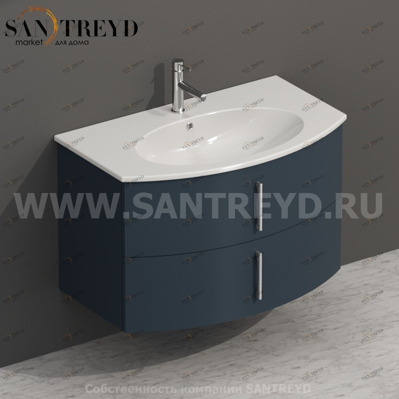 MDMC80Y157 Тумба с двумя ящиками 78 см серая Globo 4ALL Италия Ceramica Globo