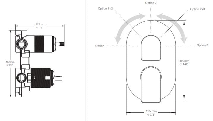Встраиваемый термостатический набор для ванны с ручным душем BARIL PRO-2915-46 ARCH-00128300 - Вид №2