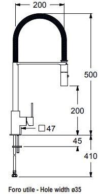GUGLIELMI Кухонный смеситель, однорычажный, с вытяжным душем Semi-pro Fggg65933 - Вид №2