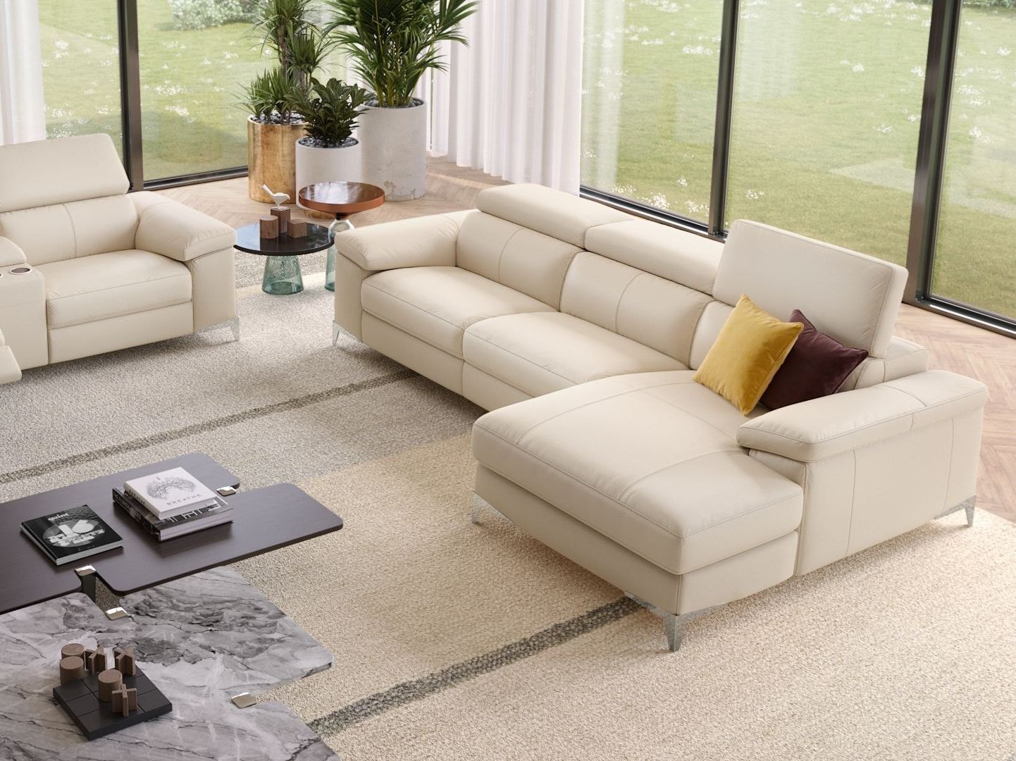 Кожаный диван с полуостровом Sofanella Venosa ARCH-00079818 - Вид №4