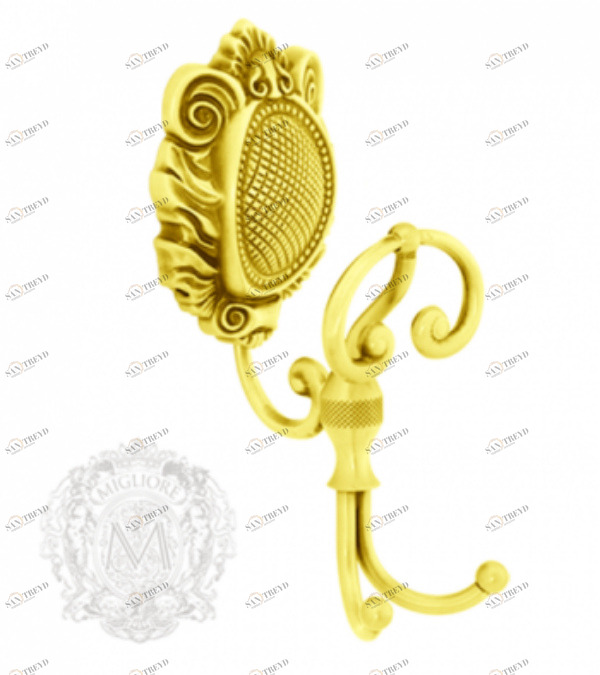 Крючок двойной MIGLIORE Cleopatra ML.CLE-60.704.DO с завитком золото 