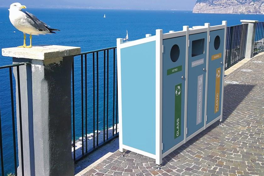 Lazzari Урна из оцинкованного листового металла для раздельного сбора отходов sun-id-1477619 - Вид №5