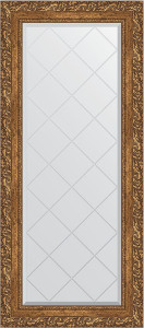 BY 4056 Зеркало с гравировкой в багетной раме - виньетка бронзовая 85 mm EVOFORM Exclusive-G