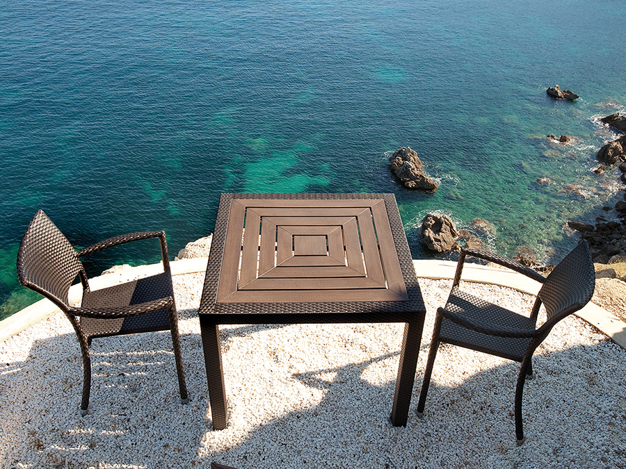 98.00.0900 Обеденный набор Bellini Prinz Set mocca 3 шт. в т.ч. 2 кресла, 1 стол Mbm 