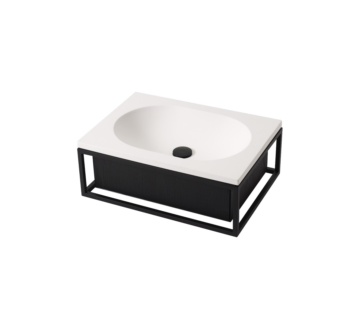 comp-composizione gs1b Подвесная раковина настенная прямоугольная Ex.T Frame черная