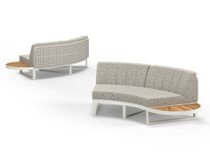 Модульный изогнутый садовый диван из ткани