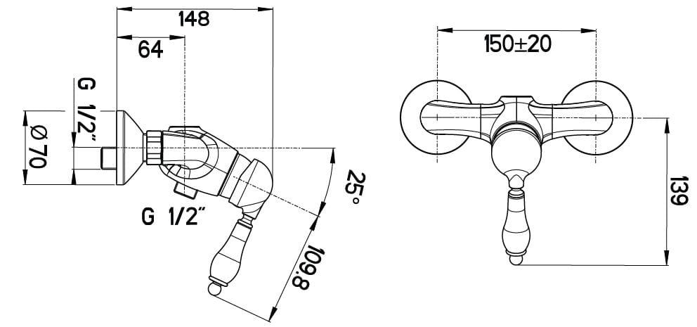 Однорычажный открытый смеситель для душа Gaia Mobili Complements ARCH-00139977 - Вид №2