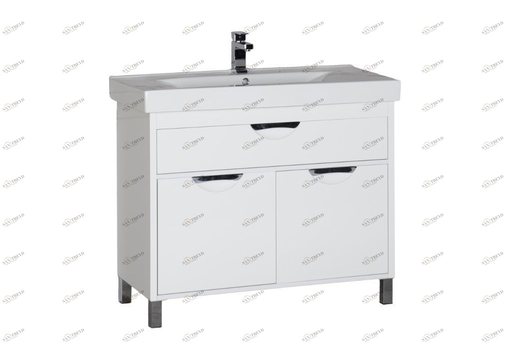 Тумба с раковиной Aquanet Гретта 100 белый 0017919900169715